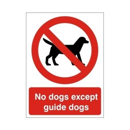 No Dogs Except Guide Dogs Sign