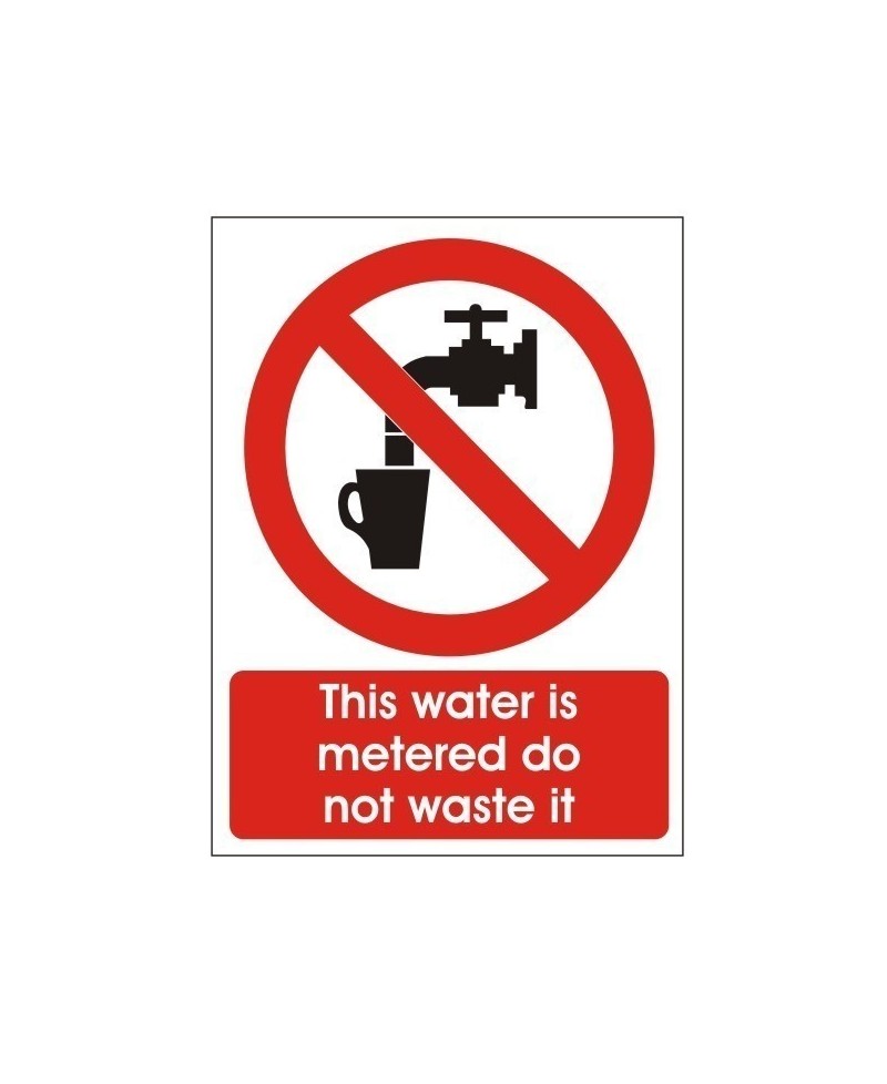 This Water Is Metered Do Not Waste It Sign