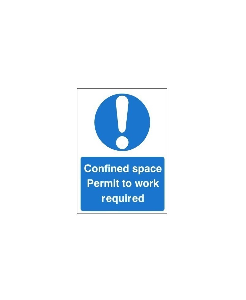Confined Space Permit To Work Required Sign 150mm x 200mm