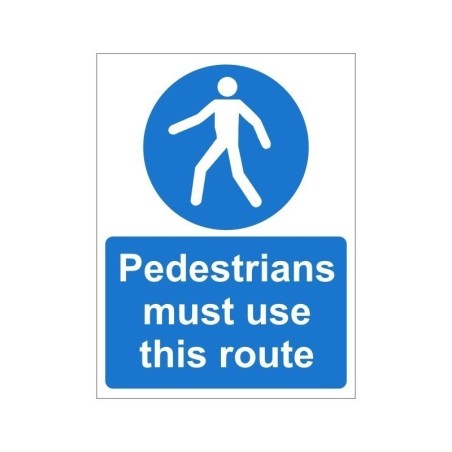 Pedestrians Must Use This Route Non Slip Floor Sign