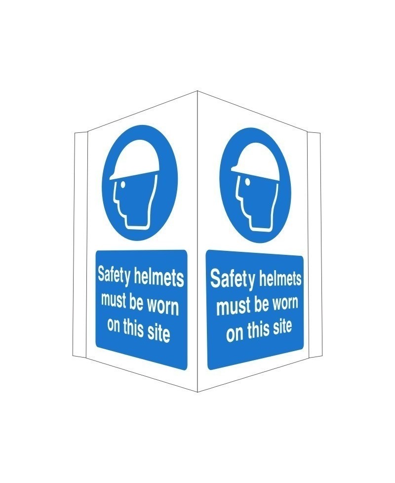 Safety Helmets Must Be Worn On This Site Projecting Sign 