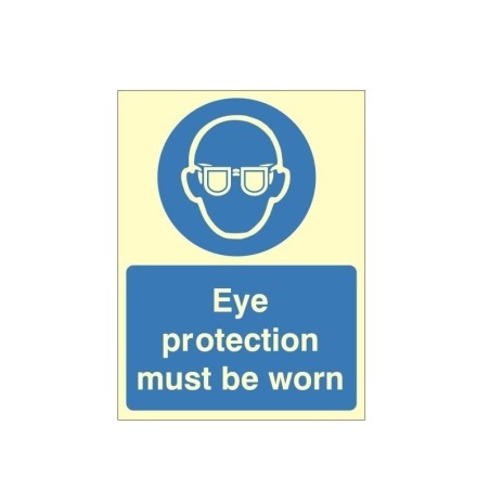 Eye Protection Must Be Worn Photoluminescent Sign 150 x 200mm