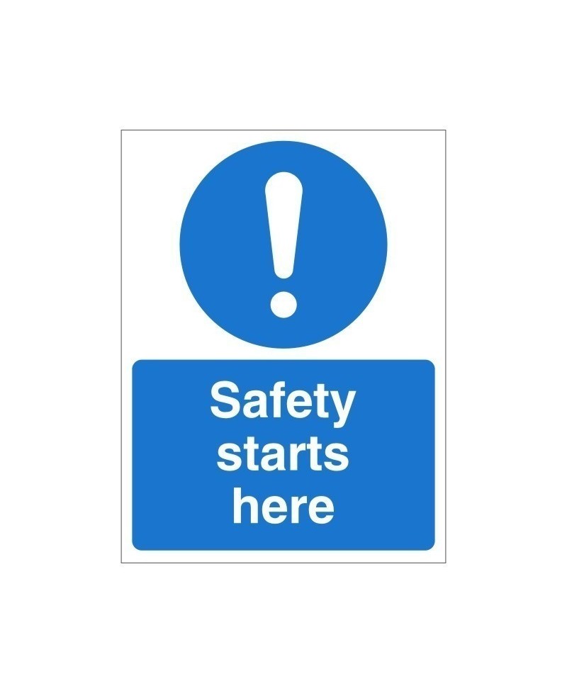Safety Starts Here Non Slip Floor Sign - Self Adhesive Vinyl