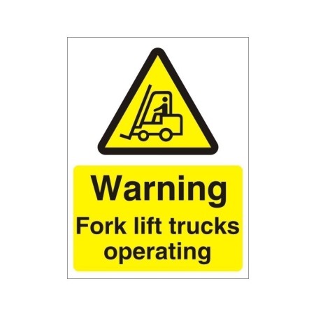 Warning Fork Lift Trucks Operating Non Slip Floor Sign