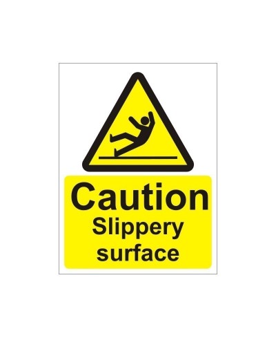 Caution Slippery Surface Non Slip Floor Sign - Self Adhesive Vinyl