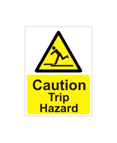 Caution Trip Hazard Non Slip Floor Sign - Self Adhesive Vinyl