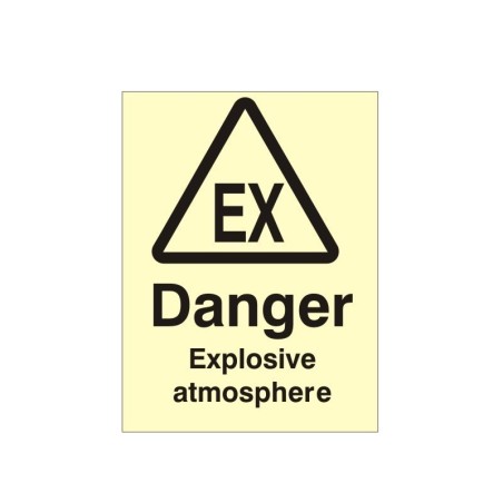 Danger Explosive Atmosphere Photoluminescent Sign