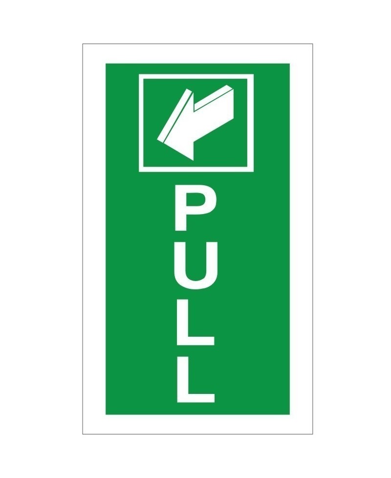 Pull Instruction Sign - 100mm x 200mm