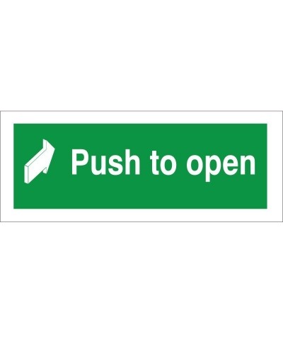Push To Open Instruction Sign - 300mm x 100mm