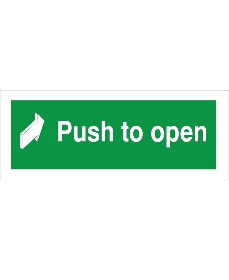 Push To Open Instruction Sign - 300mm x 100mm