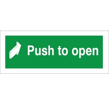 Push To Open Instruction Sign - 300mm x 100mm | Rainbow Safety