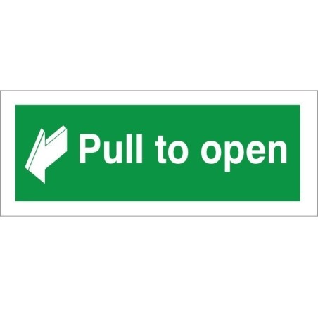 Pull To Open Instruction Sign - 300mm x 100mm | Rainbow Safety