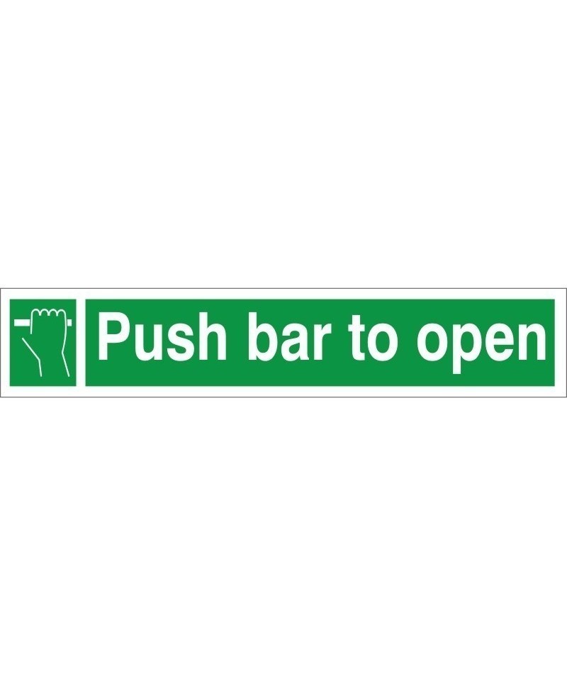 Push Bar To Open Instruction Sign - 300mm x 100mm