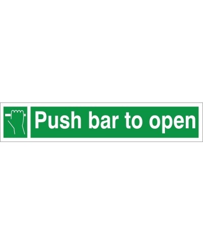 Push Bar To Open Instruction Sign - 600mm x 100mm