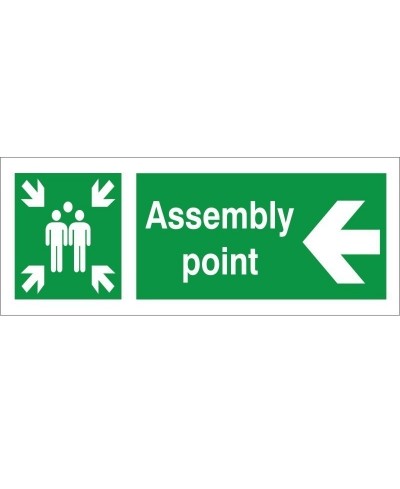 Assembly Point Arrow Left Sign
