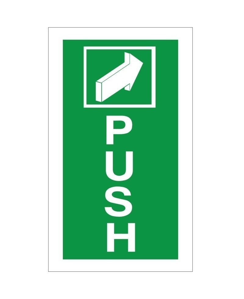 Push Instruction Sign - 100mm x 200mm