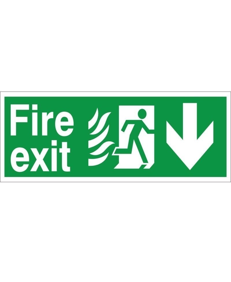 Hospital Compliant Fire Exit Down Sign