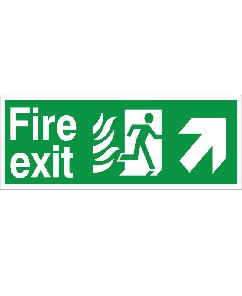 Hospital Compliant Fire Exit Up Right Sign