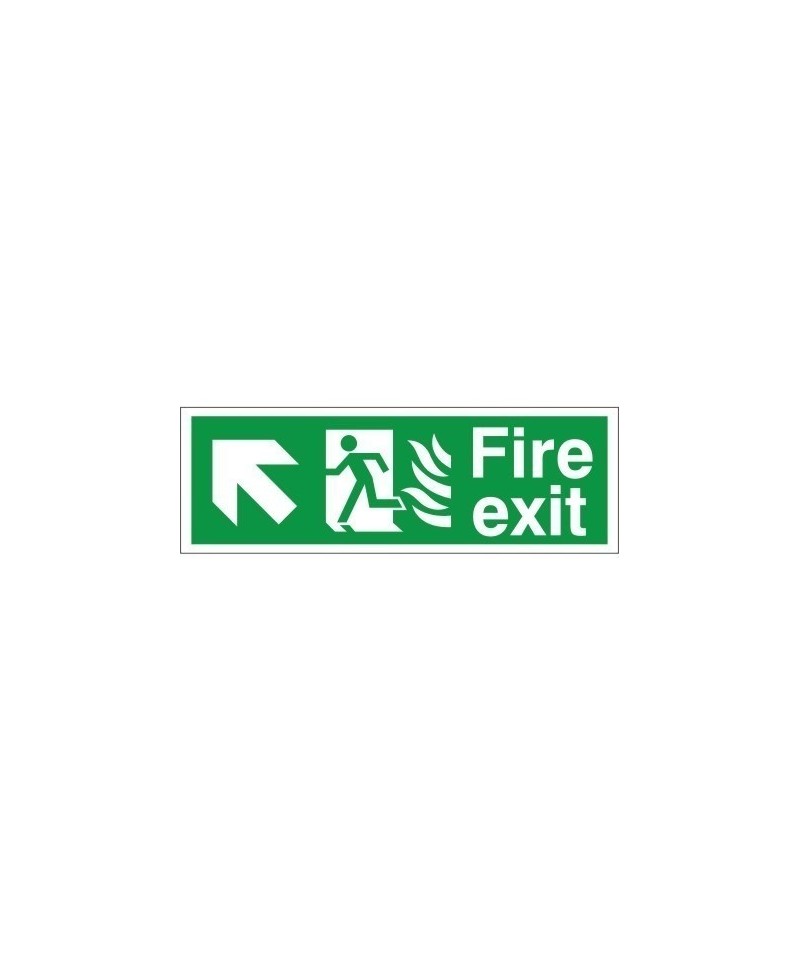 Hospital Compliant Fire Exit Up Left Sign