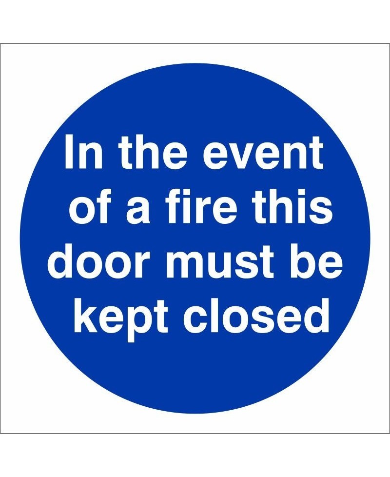 In The Event Of A Fire This Door Must Be Kept Closed Sign