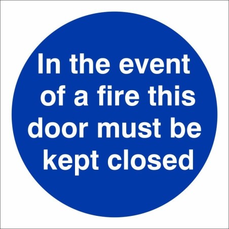 In The Event Of A Fire This Door Must Be Kept Closed Sign