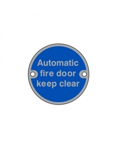 Automatic Fire Door Keep Clear Aluminium Sign 