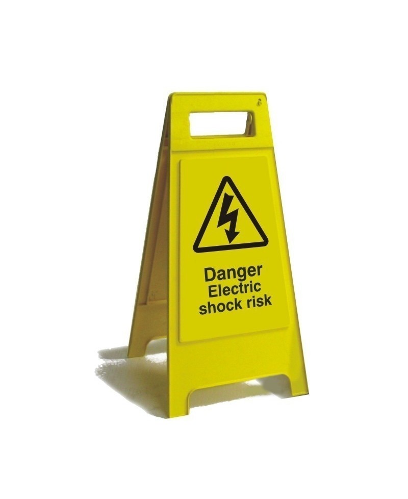 Danger Electric Shock Risk Free Standing Sign 600mm