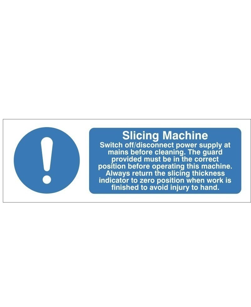 Slicing Machine Hygiene Sign - 300mm x 100mm