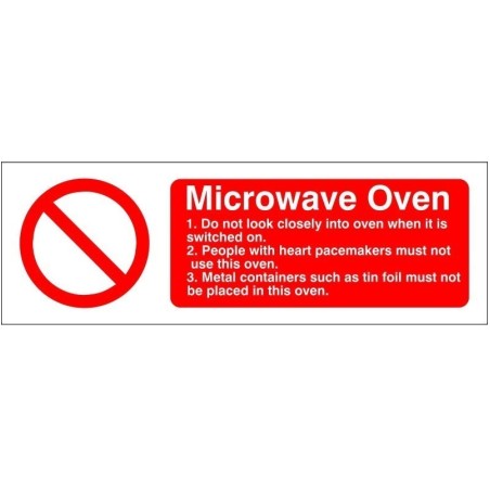 Microwave Oven Hygiene Sign - 300mm x 100mm