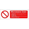 Microwave Oven Hygiene Sign - 300mm x 100mm