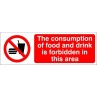 The Consumption Of Food And Drink Is Forbidden In This Area Sign - ...