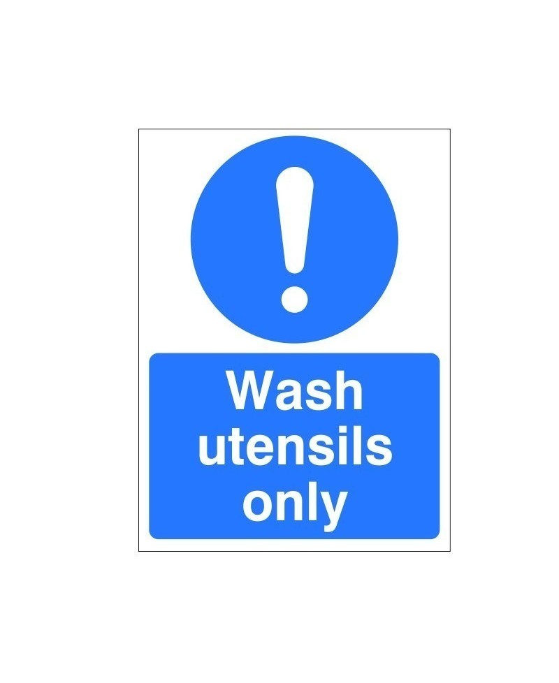 Wash Utensils Only Sign - 150mm x 200mm