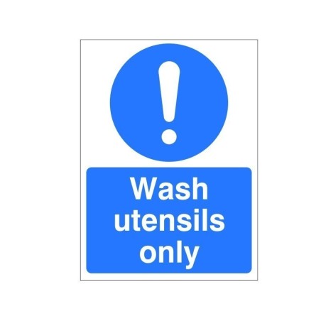 Wash Utensils Only Sign - 150mm x 200mm