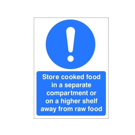 Store Cooked Food In A Seperate Compartment Sign - 150mm x 200mm