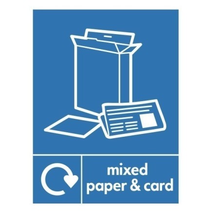 Mixed Paper And Card Recycling Sign | Rainbow Safety