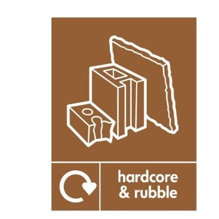 Hardcore And Rubble Recycling Sign  | Rainbow Safety