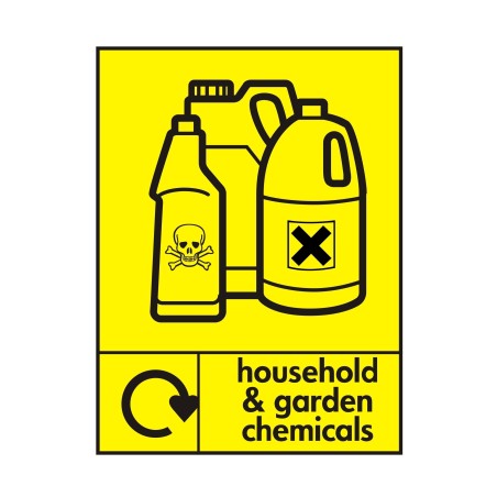 Household And Garden Chemicals Recycling Sign  | Rainbow Safety