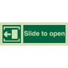 Glow in the Dark Slide To Open Arrow Left Sign