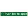 Photoluminescent Push Bar To Open Sign