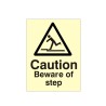 Caution Beware Of The Step Photoluminescent Sign