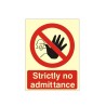 Strictly No Admittance Photoluminescent Sign - 150mm x 200mm