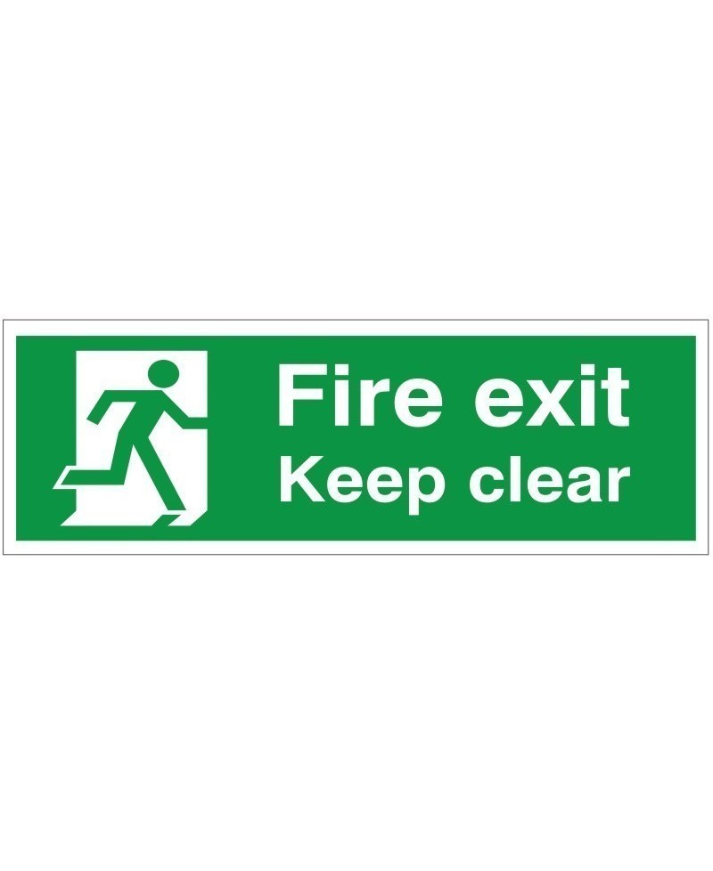 Fire Exit Keep Clear Running Man Right Sign