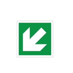 Fire Exit Arrow Down Left Sign Fire Exit Arrow Down Left Sign | Rainbow Safety
