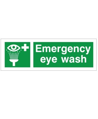 Emergency Eye Wash First Aid Sign - 300mm x 100mm