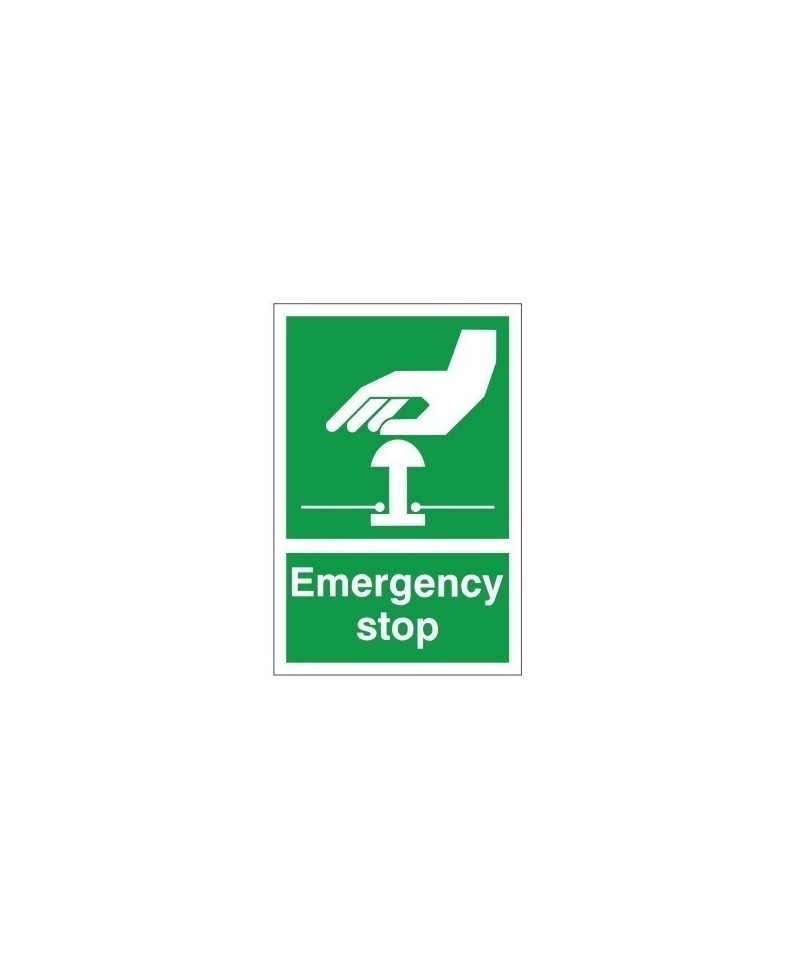 Green Emergency Stop First Aid Sign