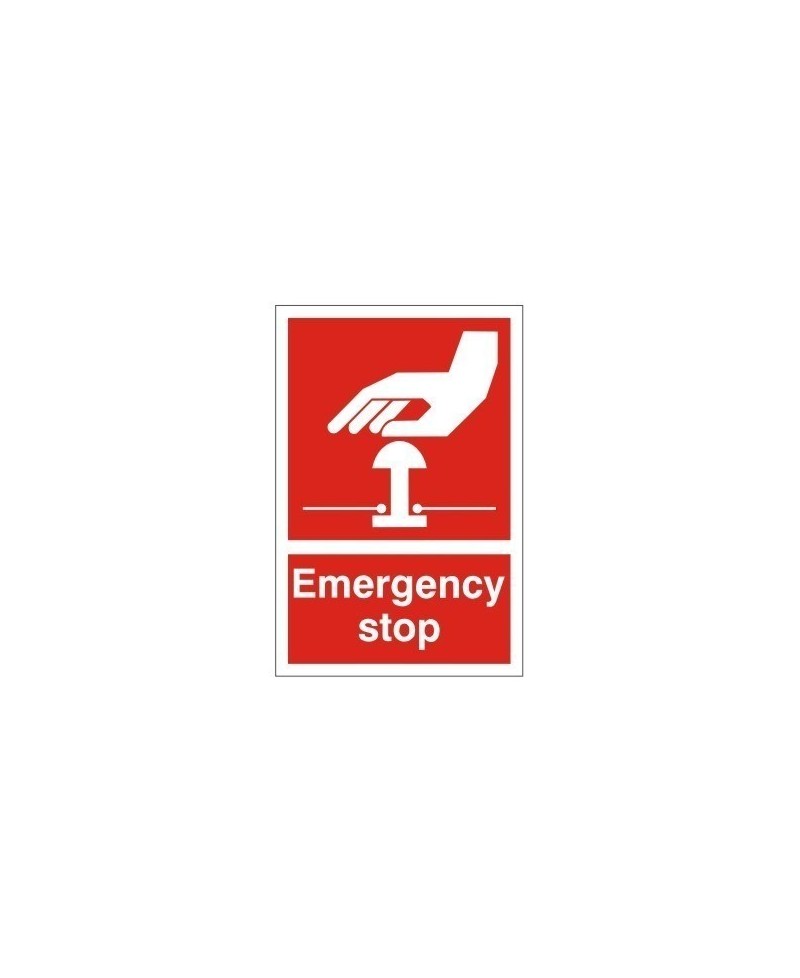 Red Emergency Stop First Aid Sign