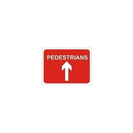 Pedestrians Straight Ahead Road Sign 600mm x 450mm