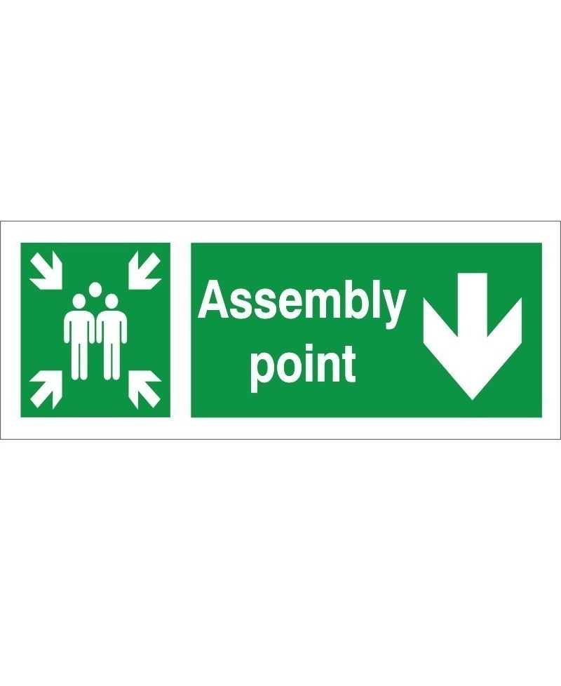Assembly Point Down Sign - 400mm x 150mm