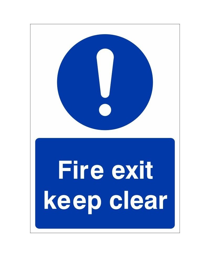 Fire Exit Keep Clear Sign 150mm x 200mm