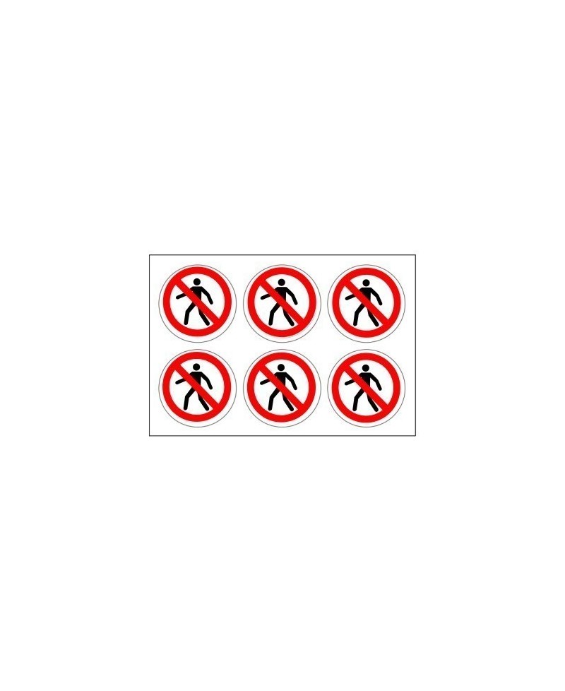 No Pedestrians Labels Pack of 24